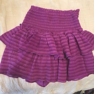 The impeccable pig purple ruffle skirt with built in shorts